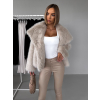 Béžový krátky faux fur kožušinový kabátik HILARI