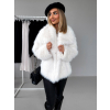 Bílý krátký faux fur kožíšek kabátek HILARI (Veľkosť M/L)