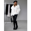 Bílý krátký faux fur kožíšek kabátek HILARI (Veľkosť M/L)