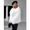 Bílý krátký faux fur kožíšek kabátek HILARI (Veľkosť M/L)