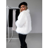 Bílý krátký faux fur kožíšek kabátek HILARI (Veľkosť M/L)