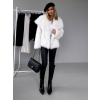 Bílý krátký faux fur kožíšek kabátek HILARI (Veľkosť M/L)