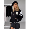 Černá bomber baseball bunda EVGENIE (Veľkosť L/XL)