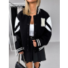 Černá bomber baseball bunda EVGENIE (Veľkosť L/XL)