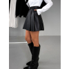 Čierna koženková áčková sukňa GITL