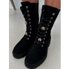 Čierne členkové topánky BANDIA s ozdobou