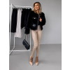 Čierny krátky faux fur kožušinový kabátik GRISELDA