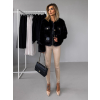 Černý krátký faux fur kožešinový kabátek GRISELDA (Veľkosť M/L)