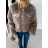 Hnedý krátky faux fur kožušinový kabátik GRISELDA