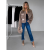 Hnedý krátky faux fur kožušinový kabátik GRISELDA