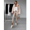 Krémový faux fur kožešinový kabátek GUDRUNIL (Veľkosť M/L)