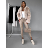 Krémový faux fur kožešinový kabátek GUDRUNIL (Veľkosť M/L)