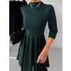 Smaragdové áčkové šaty GROUND s dlhým rukávom