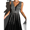 Čierne dlhé plesové šaty NASIA s flitrami