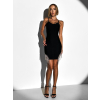 Čierne elegantné koktailové minišaty MAITE