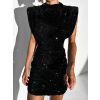 Čierne flitrované koktailové krátke šaty CILKA
