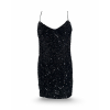 Čierne krátke trblietavé koktailové šaty CVETEN