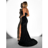 Čierne trblietavé dlhé večerné šaty BILJAN