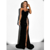 Čierne trblietavé dlhé večerné šaty BILJAN