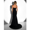 Čierne trblietavé dlhé večerné šaty BILJAN