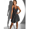 Čierne trblietavé krátke šaty DUSICAR