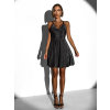 Čierne trblietavé krátke šaty DUSICAR