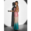 Farebné metalické večerné dlhé šaty OLUSKA