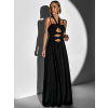 Čierne dlhé večerné šaty DATUNA