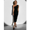 Čierne trblietavé asymetrické šaty OTYLDA