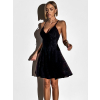 Čierne trblietavé krátke šaty DUSICAR