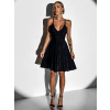 Čierne trblietavé krátke šaty DUSICAR