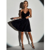 Čierne trblietavé krátke šaty DUSICAR