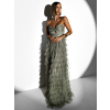 111298 2 khaki plesove tylove saty brunhil s volanky
