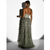 111298 5 khaki plesove tylove saty brunhil s volanky