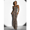 Leopardie dlhé šaty FIDÉLIE na ramienka