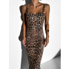Leopardie dlhé šaty FIDÉLIE na ramienka