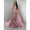 Ružové dlhé plesové šaty LUENNA