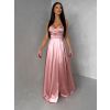 Starorůžové společenské dlouhé šaty SYCHAEUS bez ramínek (Veľkosť ONESIZE)