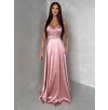 Starorůžové společenské dlouhé šaty SYCHAEUS bez ramínek (Veľkosť ONESIZE)