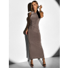 Šedohnedé elegantné dlhé šaty ARNIA