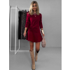 Bordó elegantné krátke šaty AYGLU s volánom