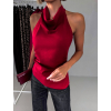 Bordó elegantný top ATANAS s holým chrbtom