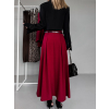 Červená elegantná dlhá sukňa ATHYNA s opaskom