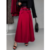 Červená elegantná dlhá sukňa ATHYNA s opaskom