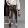 Leopardí elastické legíny DARYNKA s vyšším pasem (Veľkosť ONESIZE)
