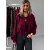 Vínová tvídová bundička CHLARY na gombíky