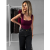 Vínové elegantní body DONKO s výstřihem (Veľkosť ONESIZE)