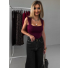 Vínové elegantní body DONKO s výstřihem (Veľkosť ONESIZE)
