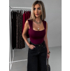 Vínové elegantní body DONKO s výstřihem (Veľkosť ONESIZE)
