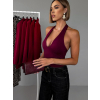 Vínové elegantní body EILEEN s výstřihem (Veľkosť ONESIZE)
